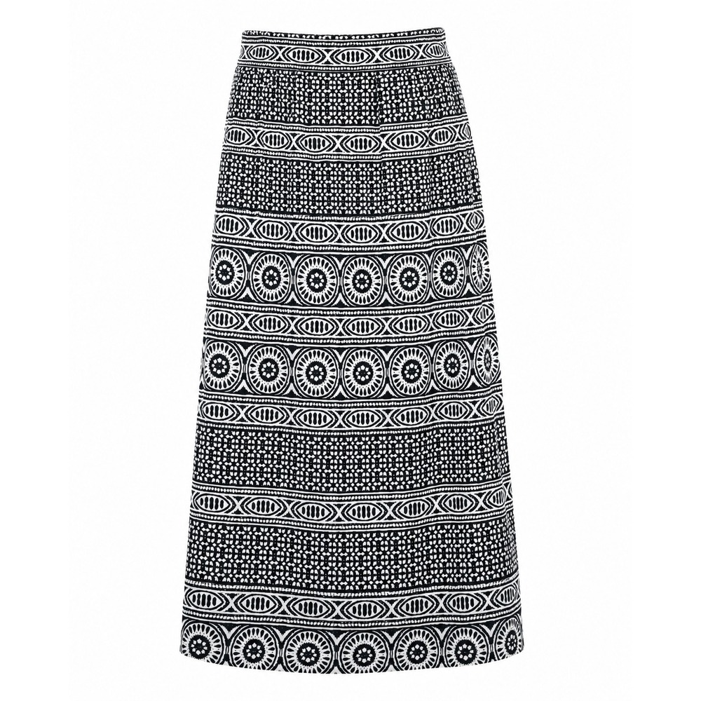 Tommy Bahama Black‎ White Geometric Maxi Skirt Large beach Resortwear coastal